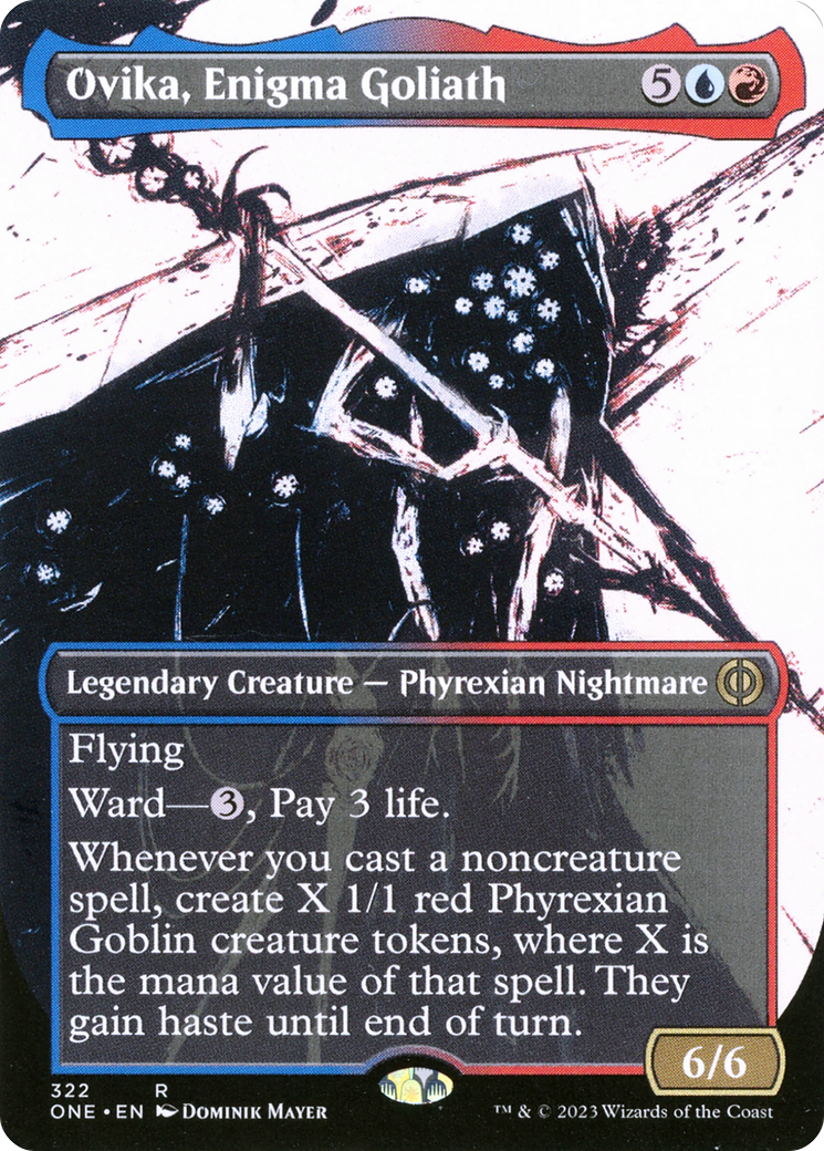 Ovika, Enigma Goliath (Borderless Ichor) [Phyrexia: All Will Be One] | Cards and Coasters CA