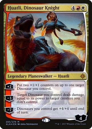 Huatli, Dinosaur Knight [Ixalan] | Cards and Coasters CA