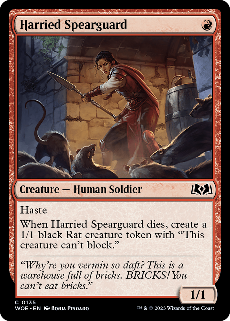 Harried Spearguard [Wilds of Eldraine] | Cards and Coasters CA
