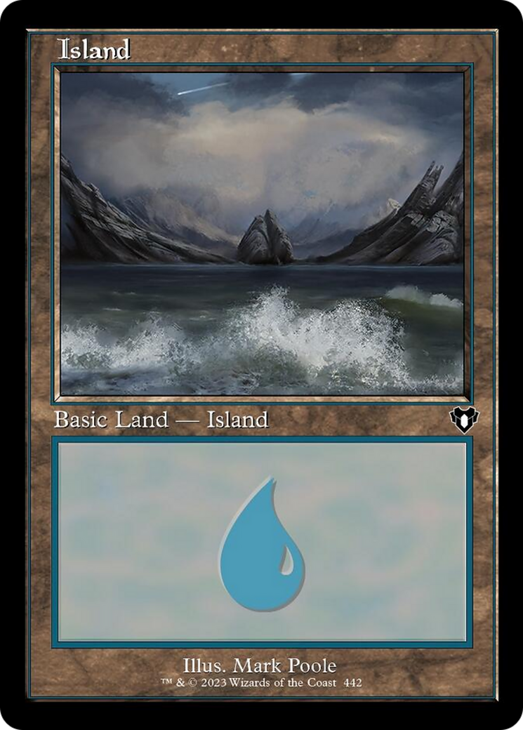 Island (442) (Retro) [Commander Masters] | Cards and Coasters CA