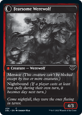 Fearful Villager // Fearsome Werewolf [Innistrad: Double Feature] | Cards and Coasters CA