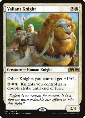 Valiant Knight [Core Set 2019] | Cards and Coasters CA