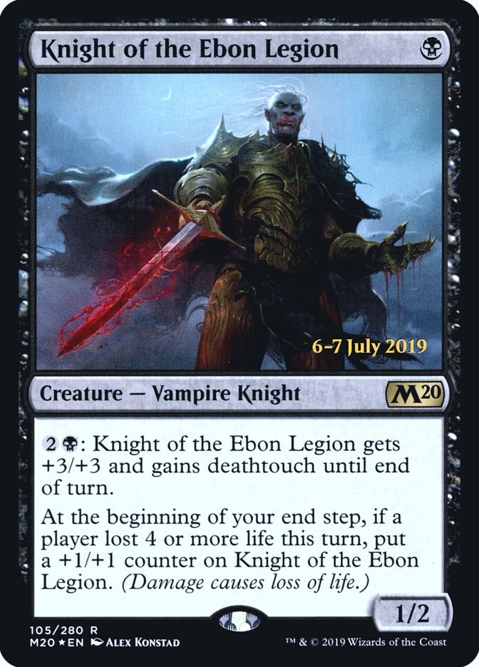 Knight of the Ebon Legion  [Core Set 2020 Prerelease Promos] | Cards and Coasters CA