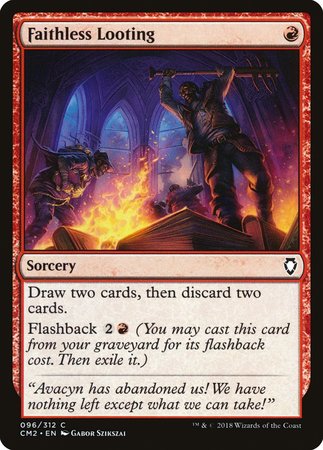 Faithless Looting [Commander Anthology Volume II] | Cards and Coasters CA