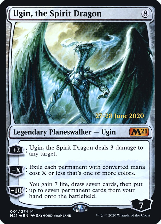 Ugin, the Spirit Dragon  [Core Set 2021 Prerelease Promos] | Cards and Coasters CA