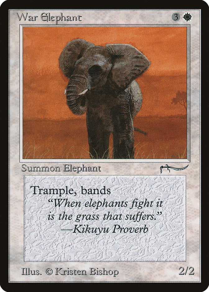 War Elephant (Dark Mana Cost) [Arabian Nights] | Cards and Coasters CA
