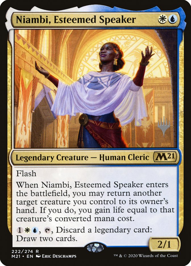 Niambi, Esteemed Speaker (Promo Pack) [Core Set 2021 Promos] | Cards and Coasters CA
