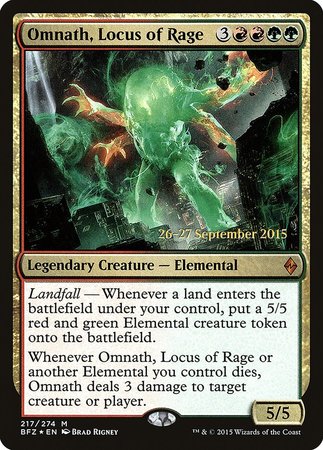 Omnath, Locus of Rage [Battle for Zendikar Promos] | Cards and Coasters CA