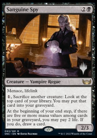 Sanguine Spy (Promo Pack) [Streets of New Capenna Promos] | Cards and Coasters CA