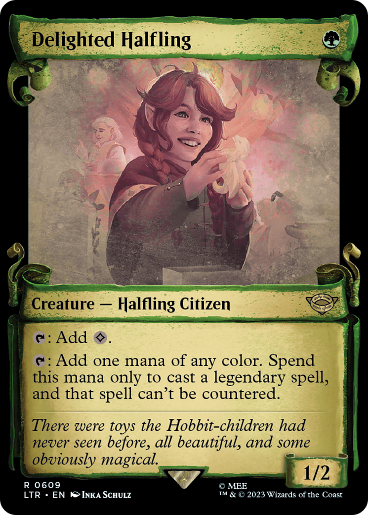 Delighted Halfling [The Lord of the Rings: Tales of Middle-Earth Showcase Scrolls] | Cards and Coasters CA