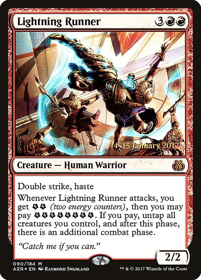Lightning Runner  [Aether Revolt Prerelease Promos] | Cards and Coasters CA