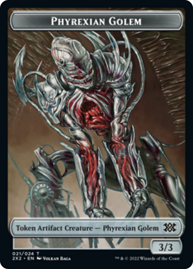 Egg // Phyrexian Golem Double-sided Token [Double Masters 2022 Tokens] | Cards and Coasters CA