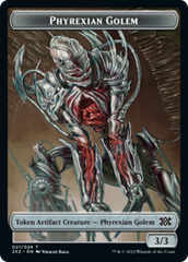 Saproling // Phyrexian Golem Double-sided Token [Double Masters 2022 Tokens] | Cards and Coasters CA