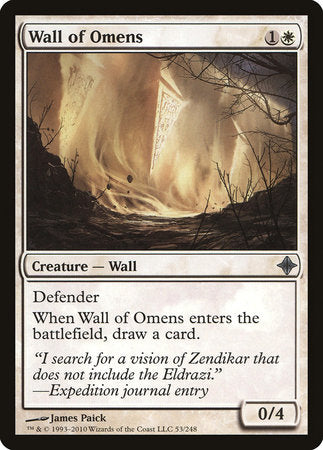 Wall of Omens [Rise of the Eldrazi] | Cards and Coasters CA