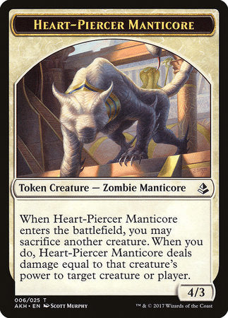 Heart-Piercer Manticore Token [Amonkhet Tokens] | Cards and Coasters CA