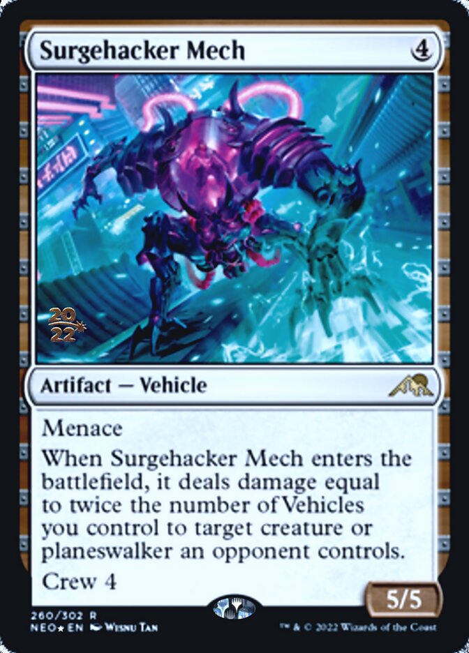 Surgehacker Mech [Kamigawa: Neon Dynasty Prerelease Promos] | Cards and Coasters CA