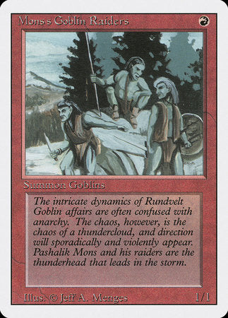 Mons's Goblin Raiders [Revised Edition] | Cards and Coasters CA