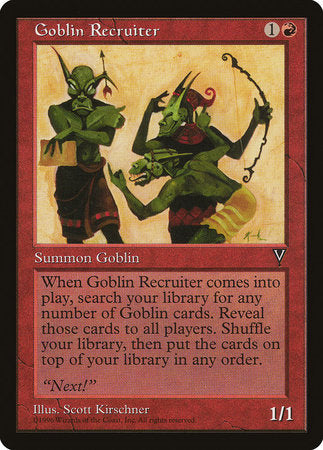 Goblin Recruiter [Visions] | Cards and Coasters CA