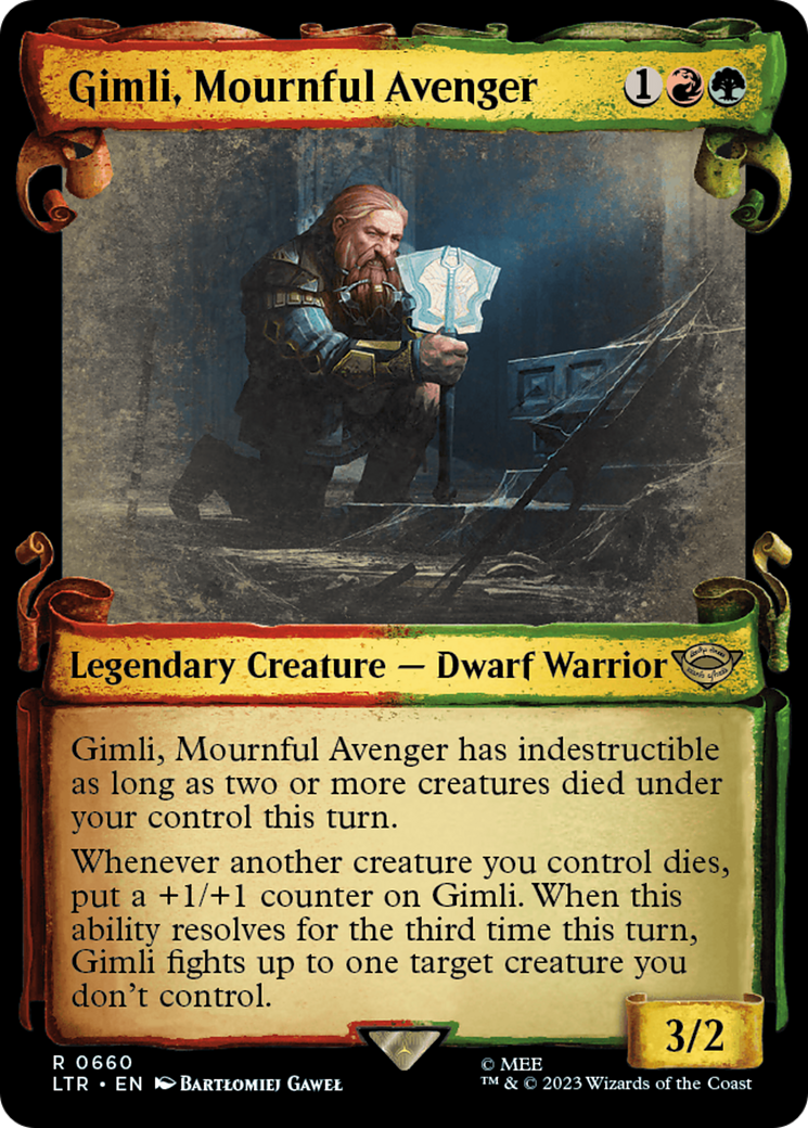 Gimli, Mournful Avenger [The Lord of the Rings: Tales of Middle-Earth Showcase Scrolls] | Cards and Coasters CA