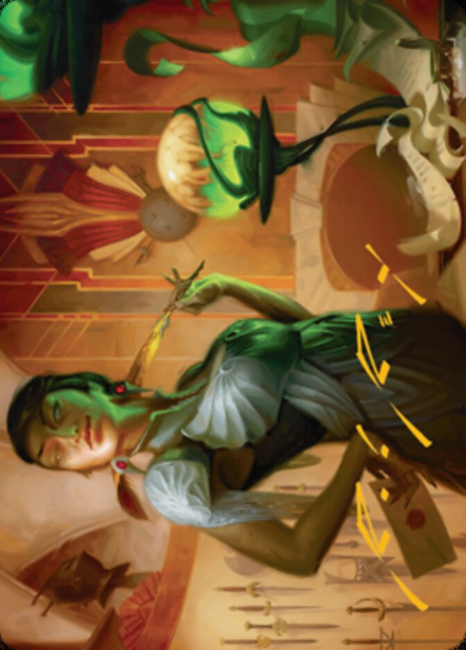 Mari, the Killing Quill Art Card (Gold-Stamped Signature) [Streets of New Capenna Art Series] | Cards and Coasters CA