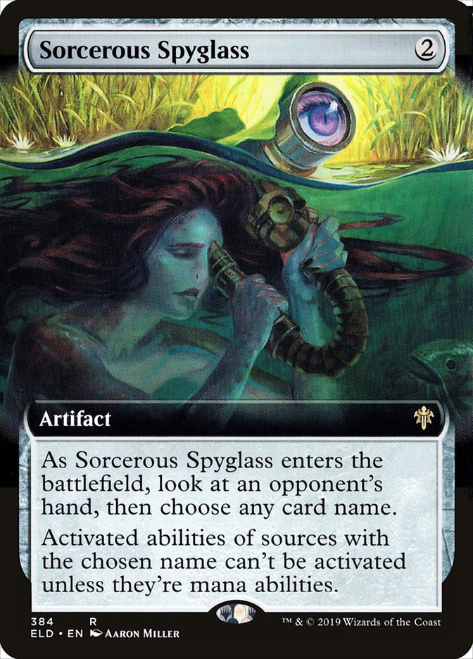 Sorcerous Spyglass (Extended Art) [Throne of Eldraine] | Cards and Coasters CA