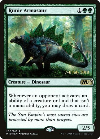 Runic Armasaur [Core Set 2019 Promos] | Cards and Coasters CA