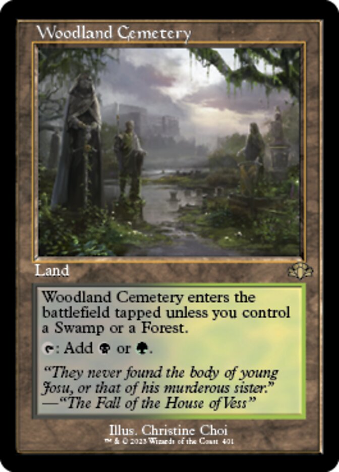 Woodland Cemetery (Retro) [Dominaria Remastered] | Cards and Coasters CA