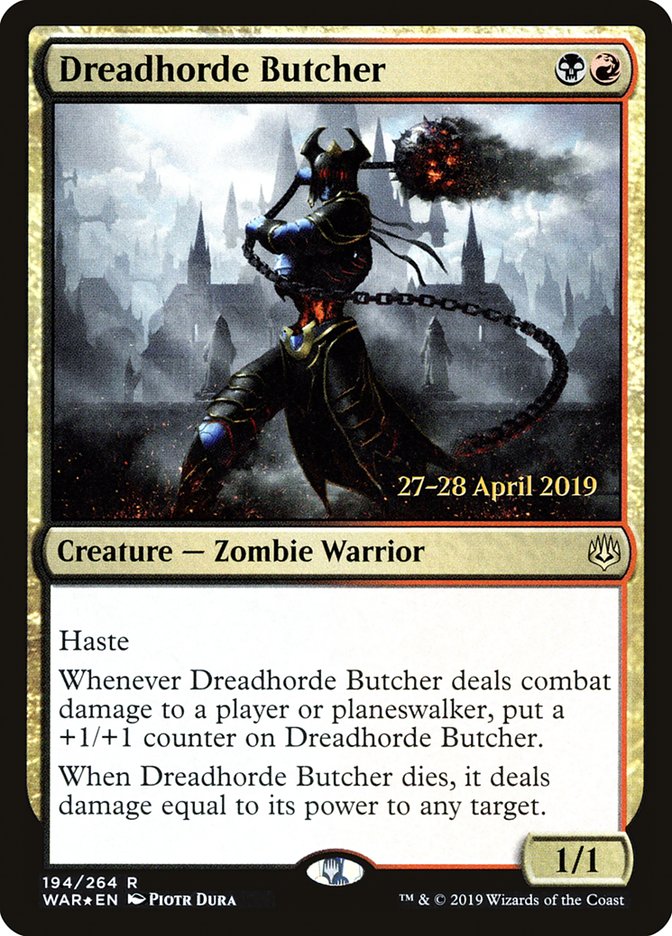 Dreadhorde Butcher  [War of the Spark Prerelease Promos] | Cards and Coasters CA