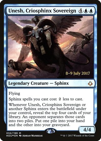 Unesh, Criosphinx Sovereign [Hour of Devastation Promos] | Cards and Coasters CA