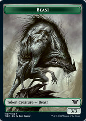 Beast // Treasure Double-sided Token [Kamigawa: Neon Dynasty Commander Tokens] | Cards and Coasters CA