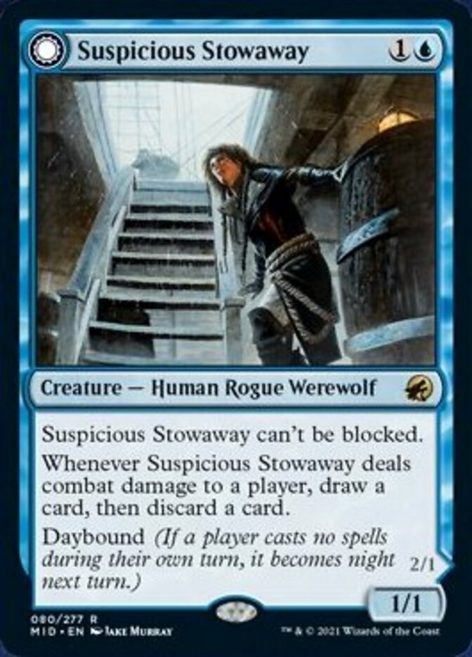 Suspicious Stowaway // Seafaring Werewolf [Innistrad: Midnight Hunt] | Cards and Coasters CA