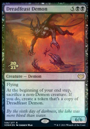 Dreadfeast Demon [Innistrad: Crimson Vow Prerelease Promos] | Cards and Coasters CA