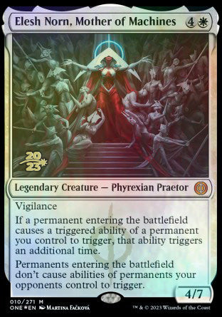 Elesh Norn, Mother of Machines [Phyrexia: All Will Be One Prerelease Promos] | Cards and Coasters CA