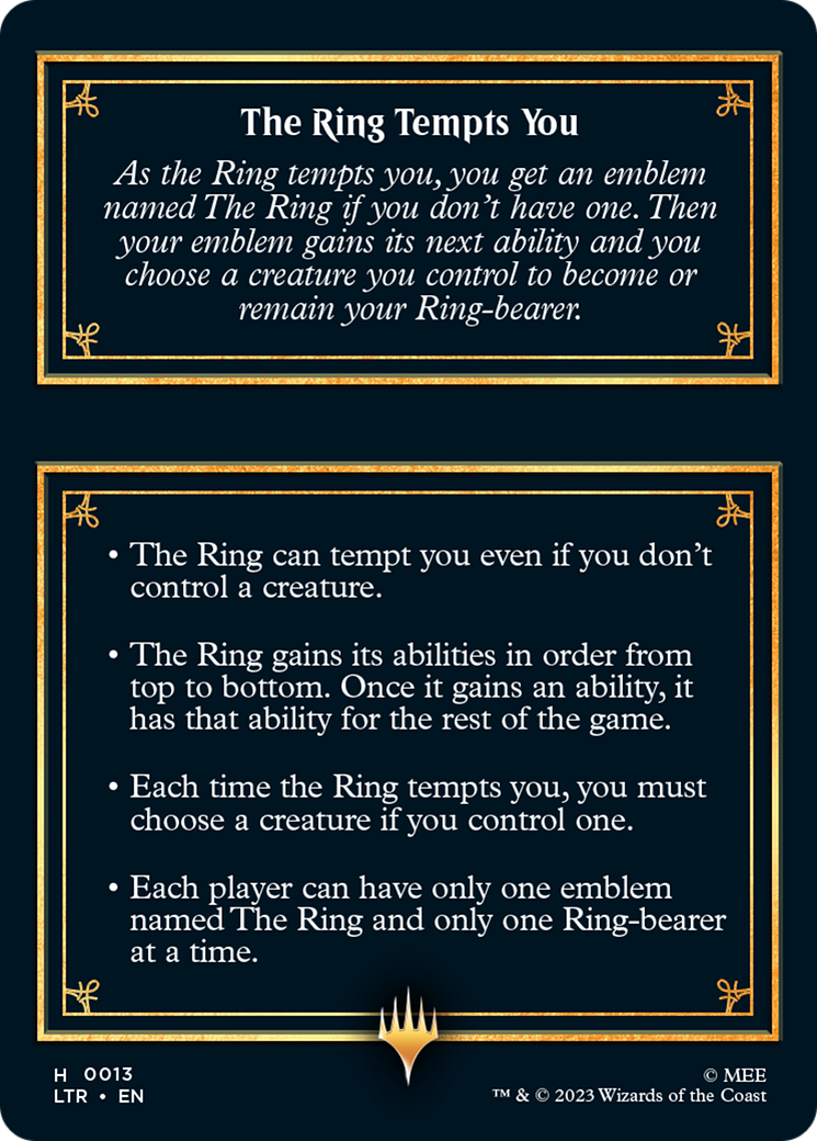 The Ring [The Lord of the Rings: Tales of Middle-Earth Tokens] | Cards and Coasters CA
