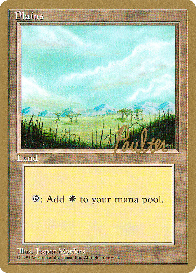 Plains (pp365) (Preston Poulter) [Pro Tour Collector Set] | Cards and Coasters CA