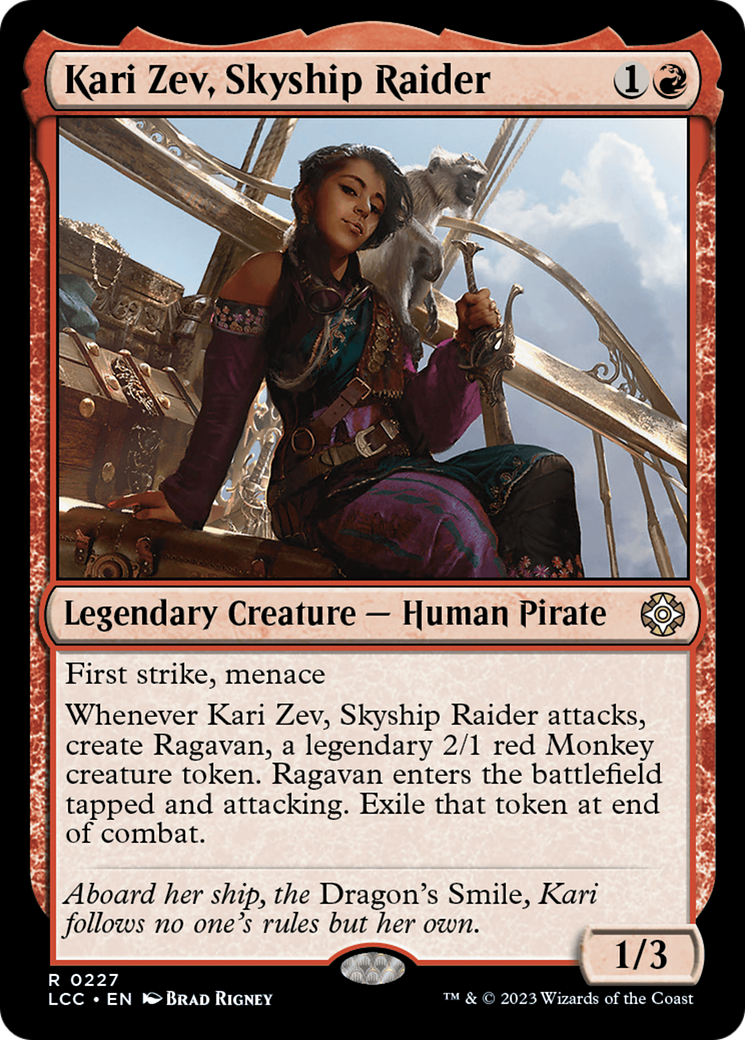 Kari Zev, Skyship Raider [The Lost Caverns of Ixalan Commander] | Cards and Coasters CA