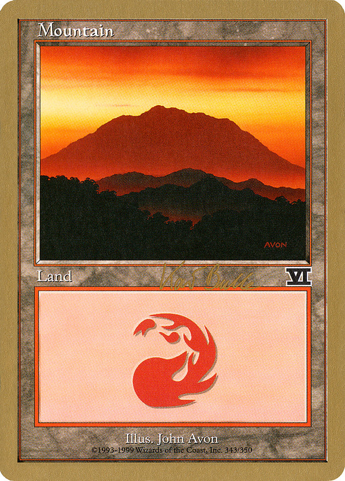 Mountain (kb343) (Kai Budde) [World Championship Decks 1999] | Cards and Coasters CA