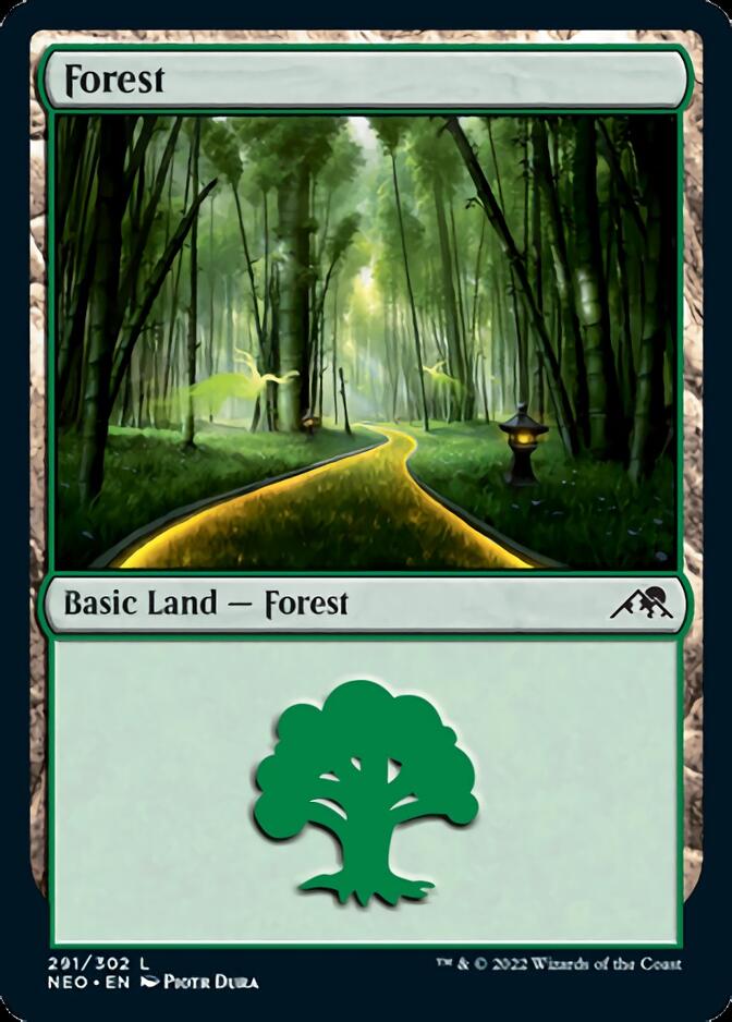 Forest (291) [Kamigawa: Neon Dynasty] | Cards and Coasters CA