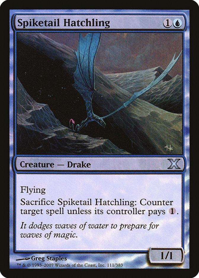 Spiketail Hatchling (Premium Foil) [Tenth Edition] | Cards and Coasters CA