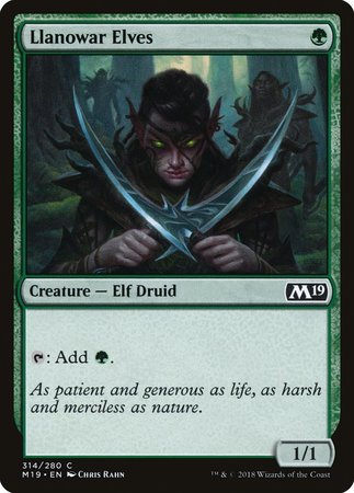 Llanowar Elves [Core Set 2019] | Cards and Coasters CA