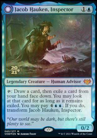 Jacob Hauken, Inspector // Hauken's Insight [Innistrad: Crimson Vow Prerelease Promos] | Cards and Coasters CA