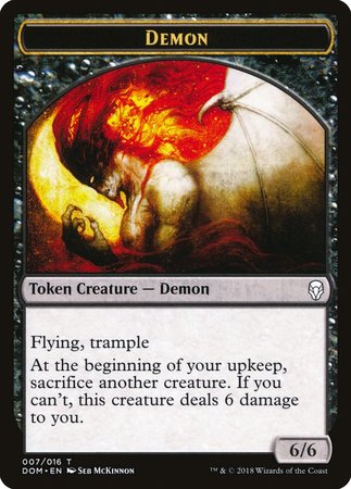Demon Token [Dominaria Tokens] | Cards and Coasters CA