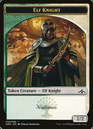 Elf Knight Token [Guilds of Ravnica Tokens] | Cards and Coasters CA