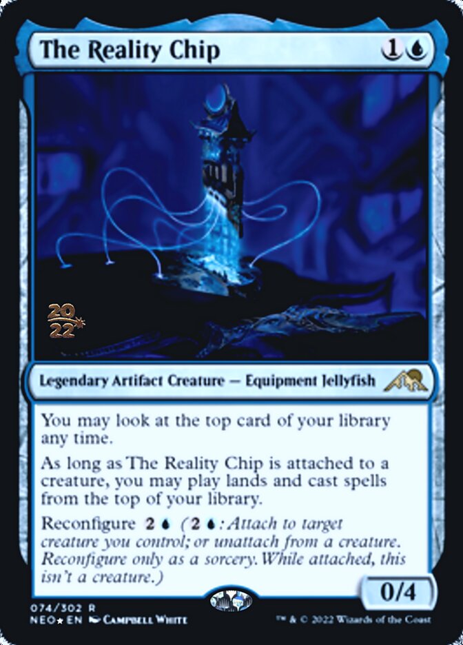 The Reality Chip [Kamigawa: Neon Dynasty Prerelease Promos] | Cards and Coasters CA