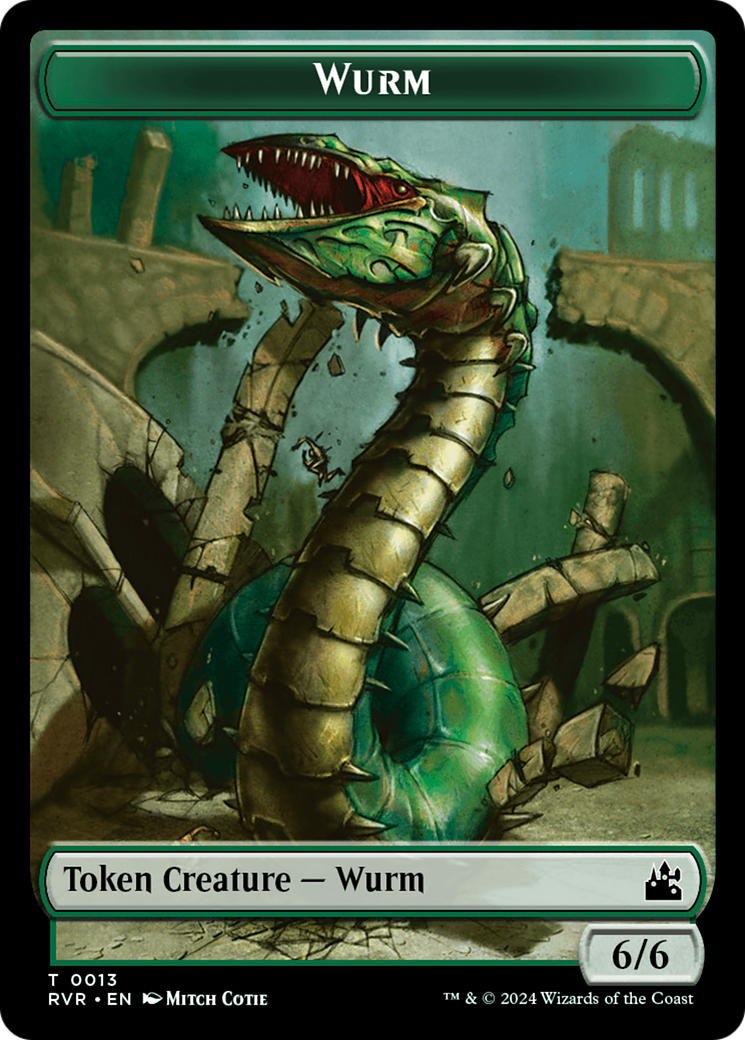 Elf Knight // Wurm Double-Sided Token [Ravnica Remastered Tokens] | Cards and Coasters CA