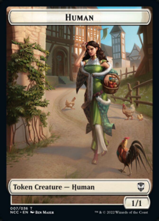 Eldrazi Spawn // Human Double-sided Token [Streets of New Capenna Commander Tokens] | Cards and Coasters CA