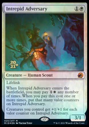 Intrepid Adversary [Innistrad: Midnight Hunt Prerelease Promos] | Cards and Coasters CA