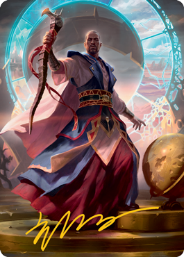 Teferi, Who Slows the Sunset Art Card (Gold-Stamped Signature) [Innistrad: Midnight Hunt Art Series] | Cards and Coasters CA