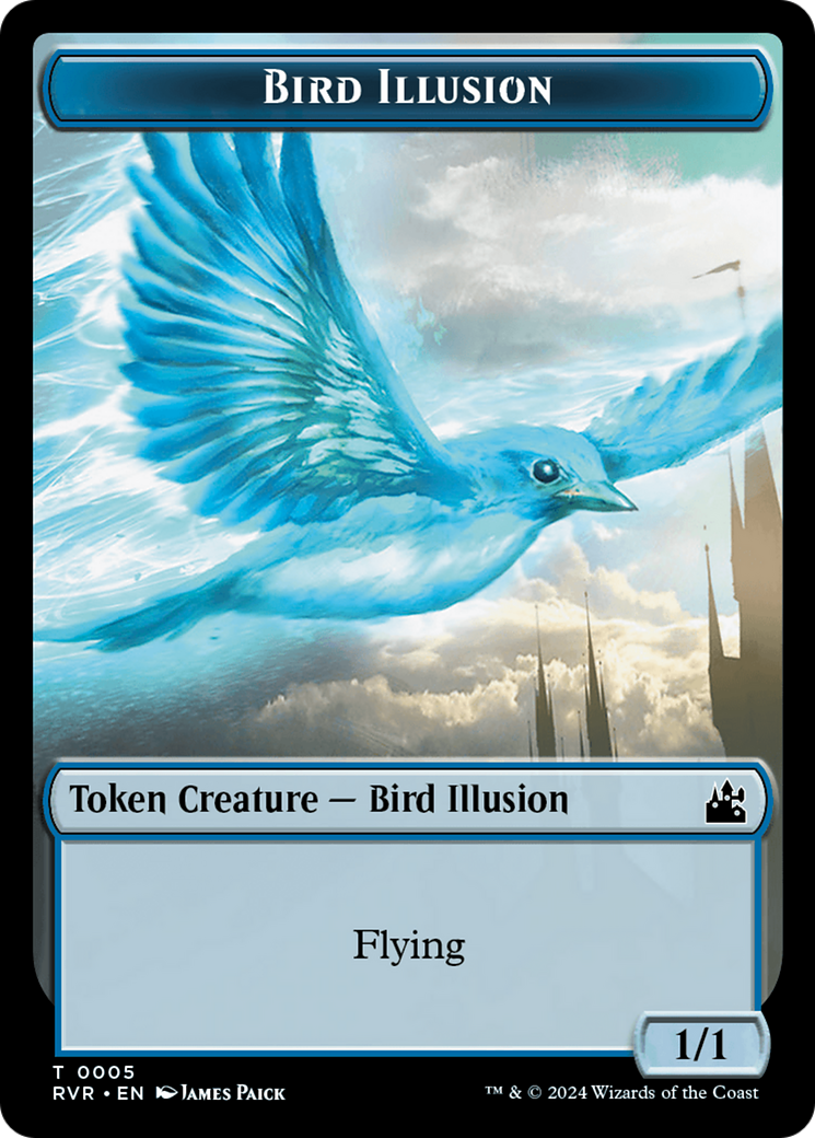 Bird // Bird Illusion Double-Sided Token [Ravnica Remastered Tokens] | Cards and Coasters CA