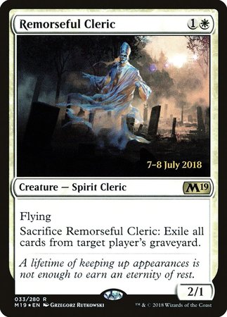 Remorseful Cleric [Core Set 2019 Promos] | Cards and Coasters CA